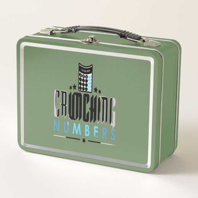 Accountant - Crunching Numbers Metal Lunch Box (Front)