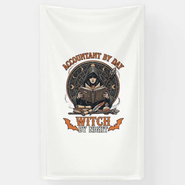 Accountant Day Witch Night Halloween Magic Book_1 Banner (Vertical)