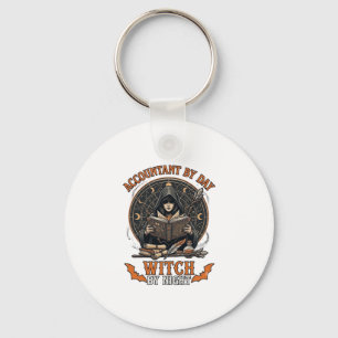 Accountant Day Witch Night Halloween Magic Book_1 Key Ring