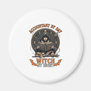 Accountant Day Witch Night Halloween Magic Book_1 Magnet
