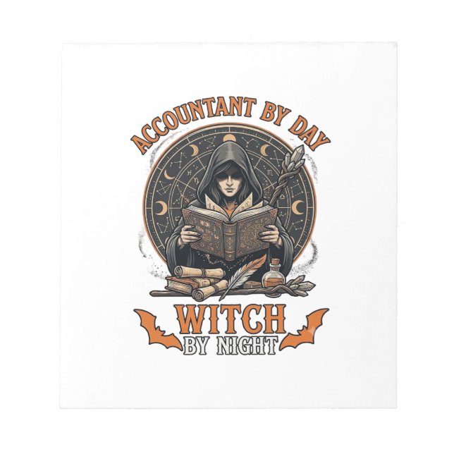 Accountant Day Witch Night Halloween Magic Book_1 Notepad (Front)
