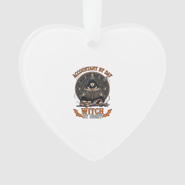 Accountant Day Witch Night Halloween Magic Book_1 Ornament (Front)