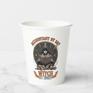 Accountant Day Witch Night Halloween Magic Book_1 Paper Cups