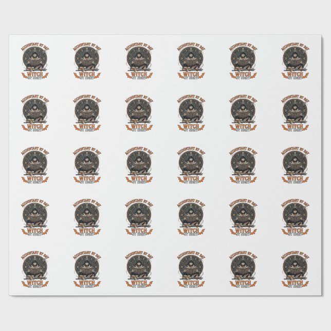 Accountant Day Witch Night Halloween Magic Book_1 Wrapping Paper (Flat)