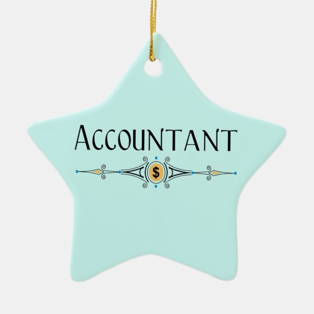Accountant Decorative Line Ceramic Tree Decoration (Front)
