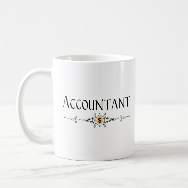 Accountant Decorative Line Coffee Mug (Left)