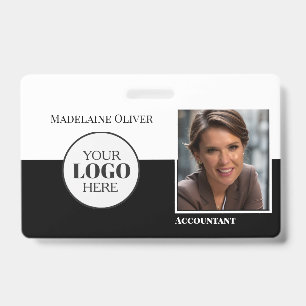 Accountant  Employee ID Photo Black White Logo  Badge