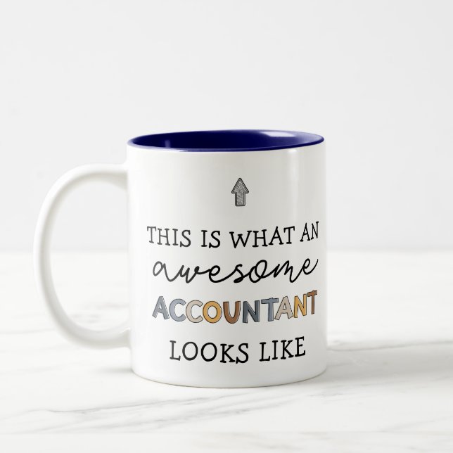 Accountant Funny Awesome Accountant CPA Gift Two-Tone Coffee Mug (Left)