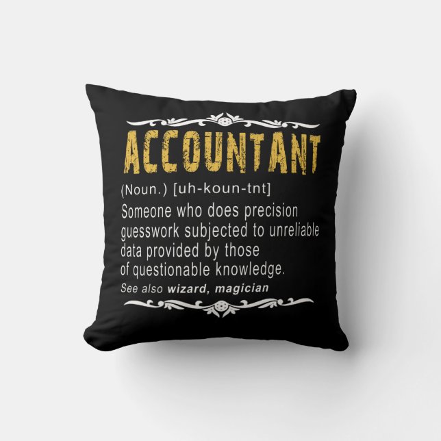 Accountant Funny Definition Custom Gift Cushion (Front)