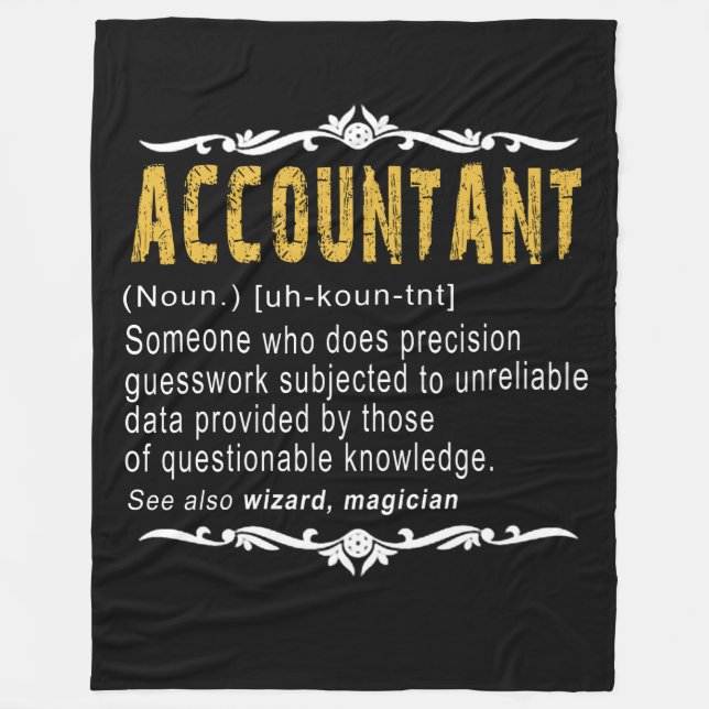 Accountant Funny Definition Custom Gift Fleece Blanket (Front)