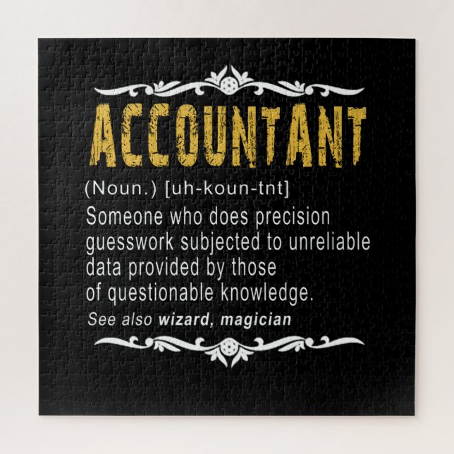 Accountant Funny Definition Custom Gift Jigsaw Puzzle (Vertical)