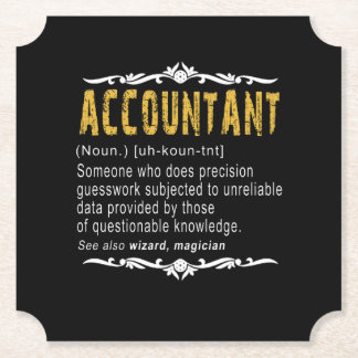Accountant Funny Definition Custom Gift Paper Coaster