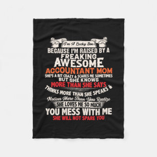 Accountant Gift Awesome Accountant Mom Fleece Blanket