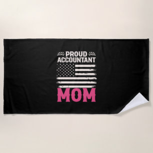 Accountant Gift Proud Accountant Mum Beach Towel