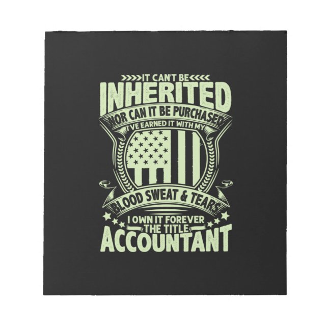 Accountant Gift | The Title  Accountant Notepad (Front)