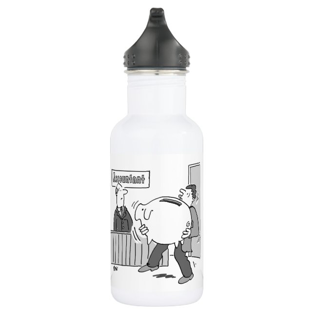Accountant has a Client with Giant Piggy Bank 532 Ml Water Bottle (Right)