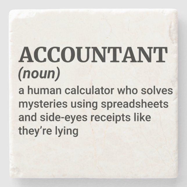 Accountant Humour Gift Stone Coaster (Front)