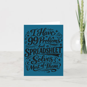 Accountant humour spreadsheet data analyst card
