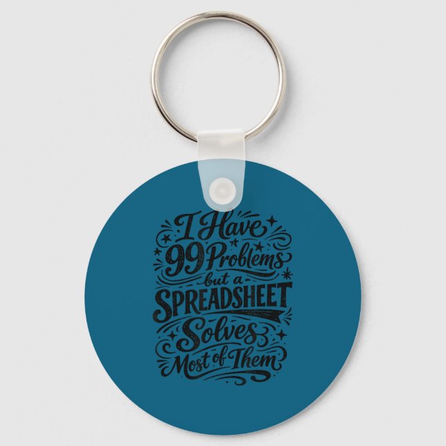 Accountant humour spreadsheet data analyst key ring (Front)