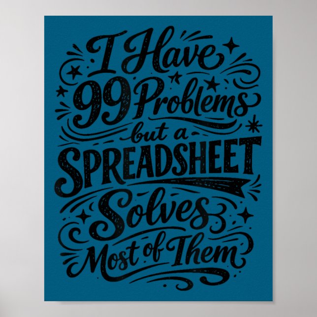 Accountant humour spreadsheet data analyst poster (Front)