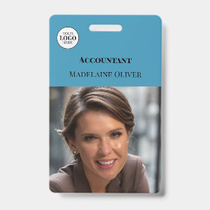 Accountant ID Photo Blue Simple Logo Badge