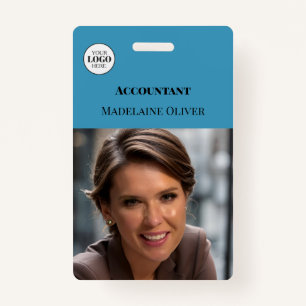 Accountant ID Photo Blue Simple Logo Badge ID Badge