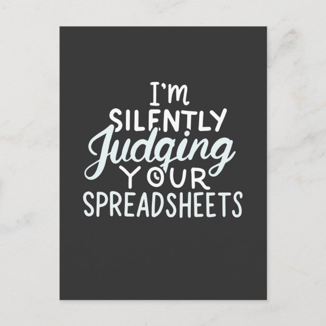 Accountant Judging Your Spreadsheets Invitation Postcard (Front)