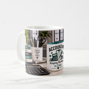Accountant Keeping Numbers in Line Mug