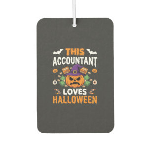 Accountant Loves Halloween Pumpkin Bookkeeper Desi Car Air Freshener