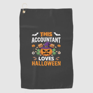 Accountant Loves Halloween Pumpkin Bookkeeper Desi Golf Towel