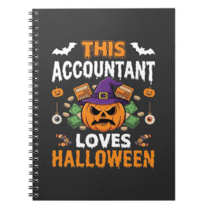 Accountant Loves Halloween Pumpkin Bookkeeper Desi Notebook