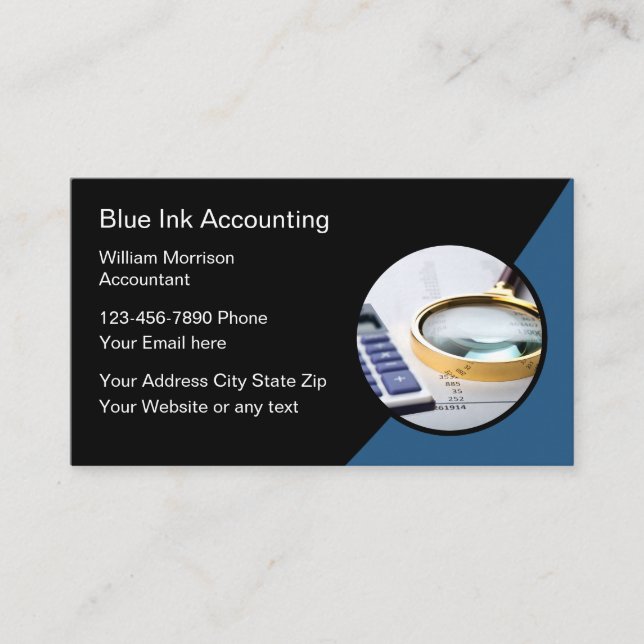 Accountant Modern Budget Business Calling Card (Front)