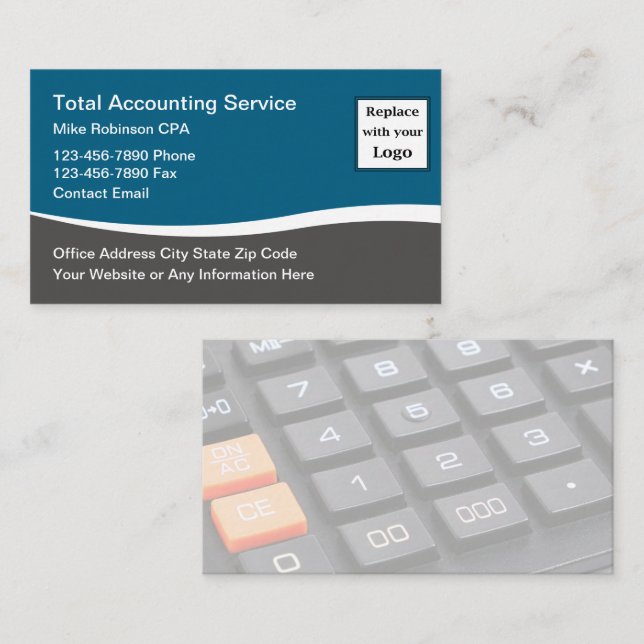 Accountant Modern Simple Budget Business Cards  (Front/Back)