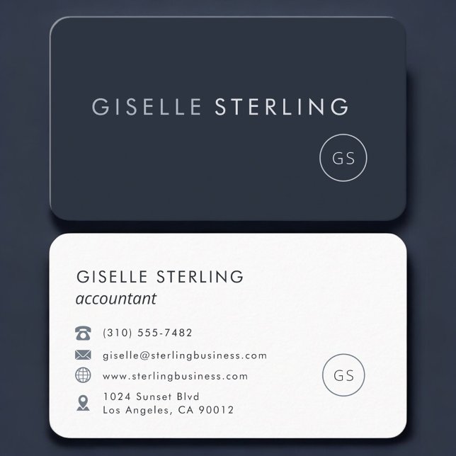 Accountant Navy Blue Professional Business Card (Creator Uploaded)