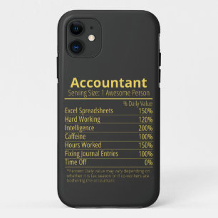 accountant nutrition fact, nutrition facts Case-Mate iPhone case