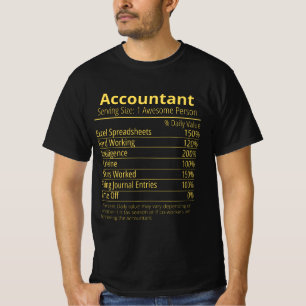 accountant nutrition fact, nutrition facts T-Shirt
