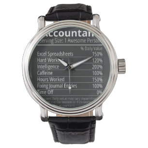 Accountant Nutrition Fact, Nutrition Facts Watch