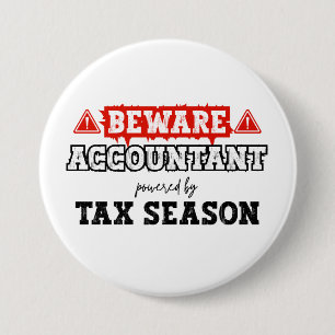 Accountant Powered By Tax Season  Funny Accounting 7.5 Cm Round Badge