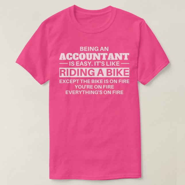 Accountant Riding A Bike T-Shirt (Design Front)