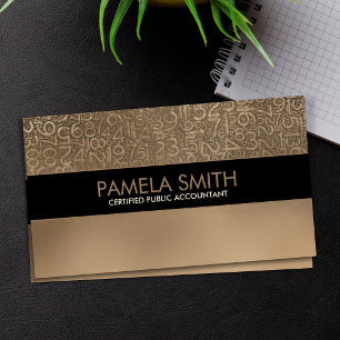 Accountant Services - Gold Numbers Pattern Business Card