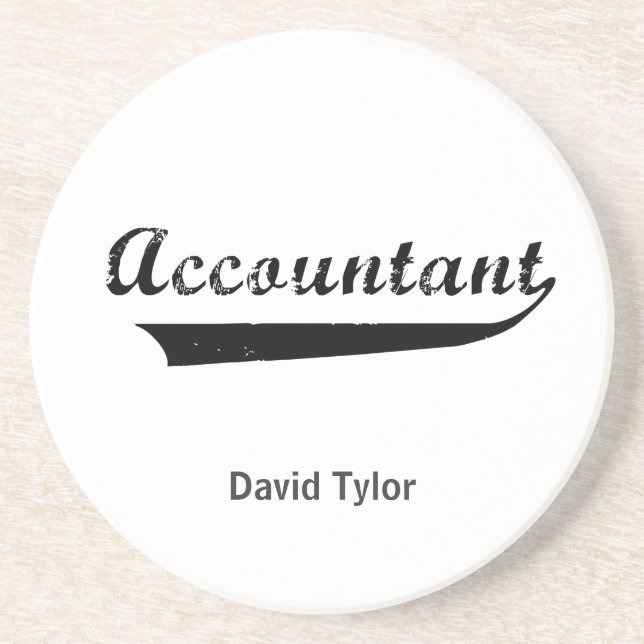 Accountant Sports Style Text Coaster (Front)