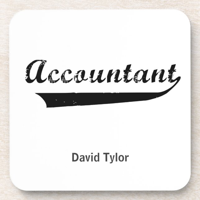 Accountant Sports Style Text Coaster (Front)