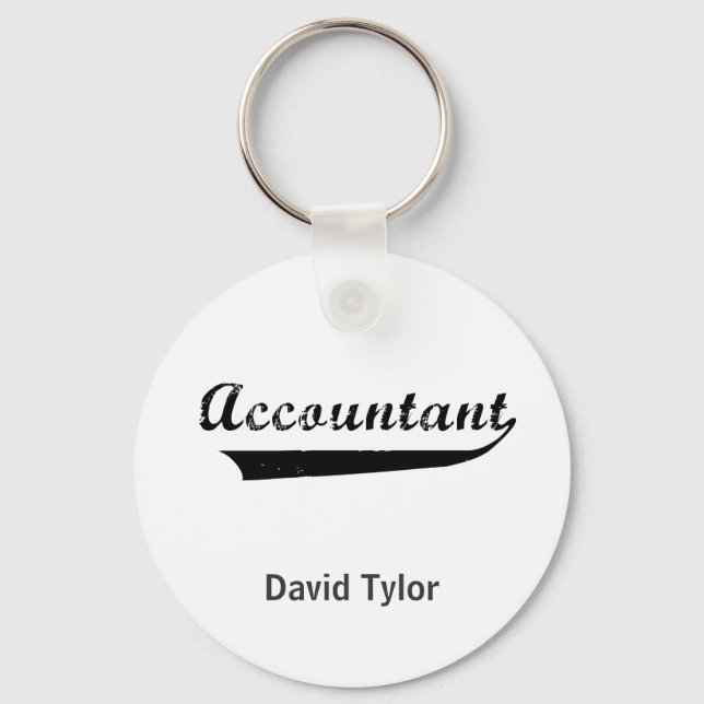 Accountant Sports Style Text Key Ring (Front)