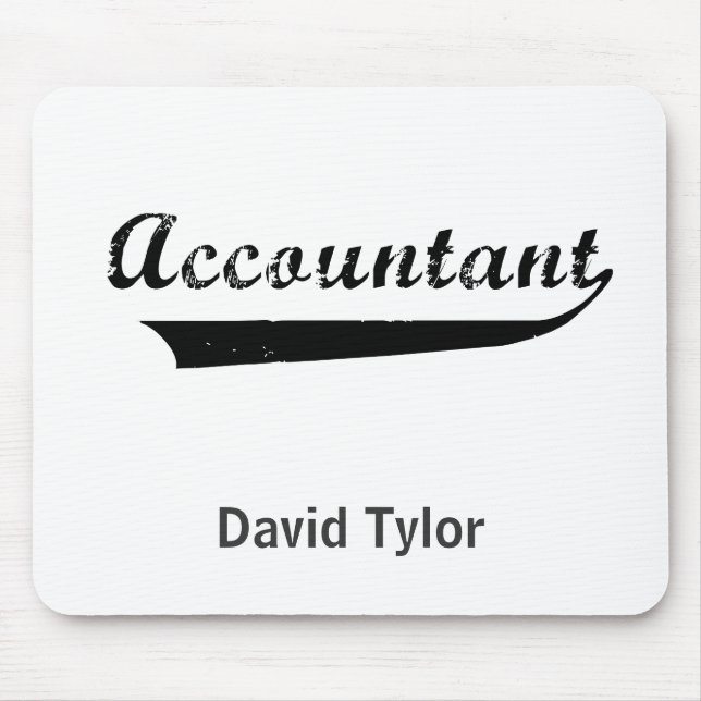 Accountant Sports Style Text Mouse Pad (Front)