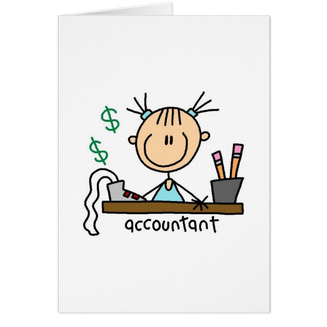 Accountant Stick Figure Card (Front)