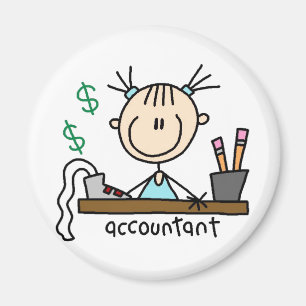Accountant Stick Figure Magnet