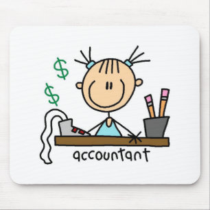Accountant Stick Figure Mouse Pad