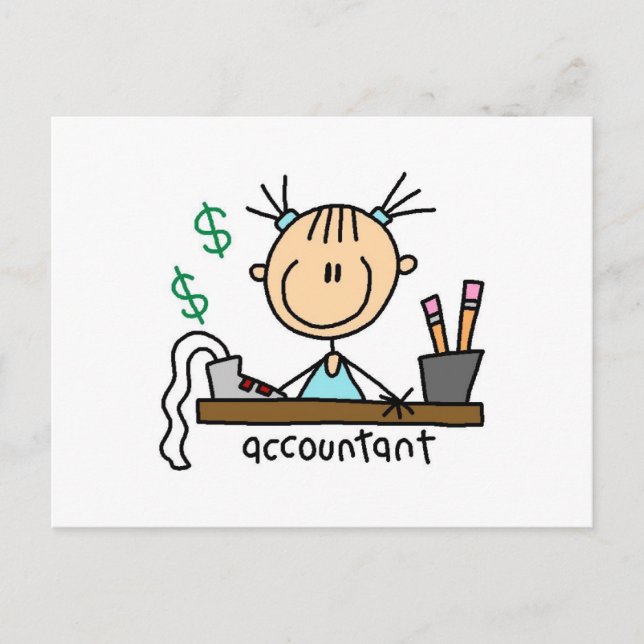 Accountant Stick Figure Postcard (Front)