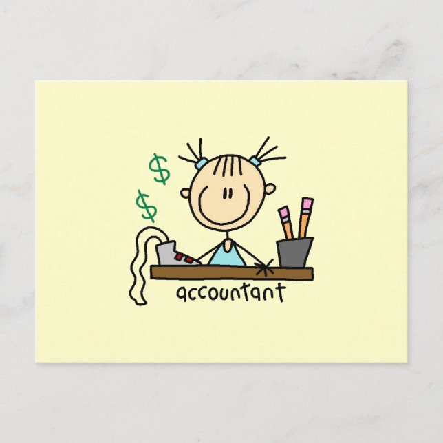 Accountant Stick Figure Postcard (Front)