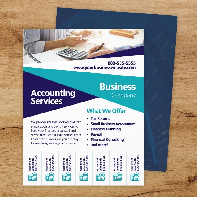 Accountant Tax Returns Tear Off Flyer Template (Creator Uploaded)